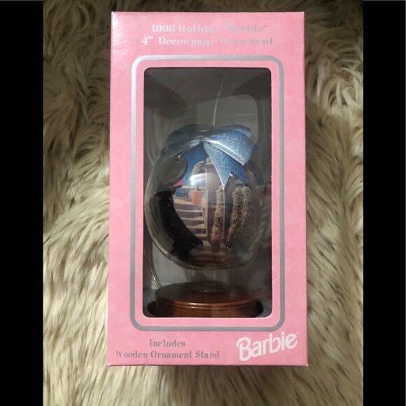 1998 Holiday Barbie 4" Decoupage Ornament - Picture 1 of 7